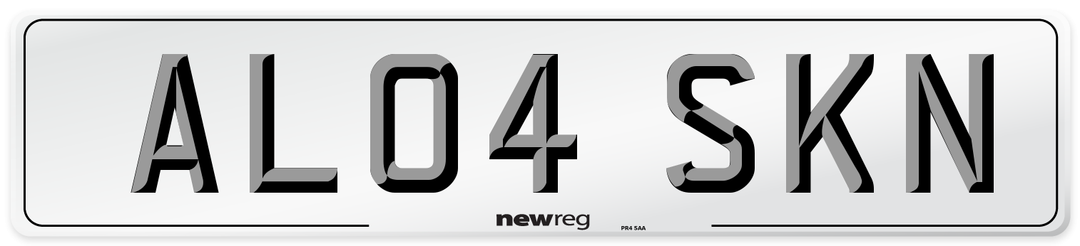 AL04 SKN Number Plate from New Reg